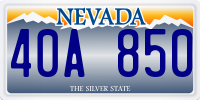 NV license plate 40A850