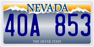 NV license plate 40A853