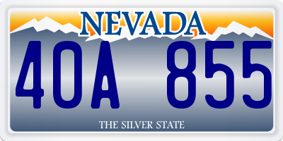 NV license plate 40A855