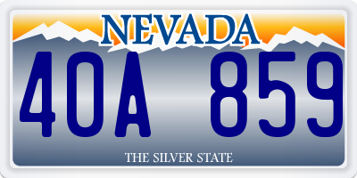 NV license plate 40A859