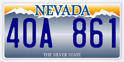 NV license plate 40A861