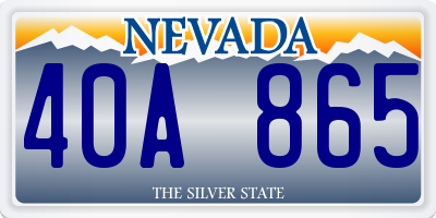 NV license plate 40A865
