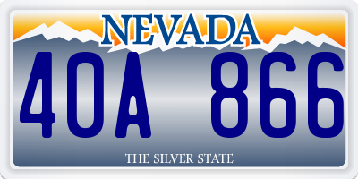 NV license plate 40A866