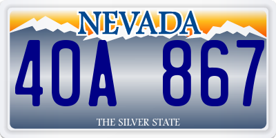 NV license plate 40A867