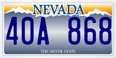 NV license plate 40A868