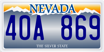 NV license plate 40A869