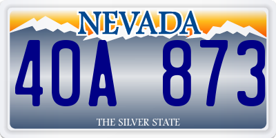 NV license plate 40A873