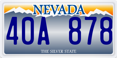 NV license plate 40A878