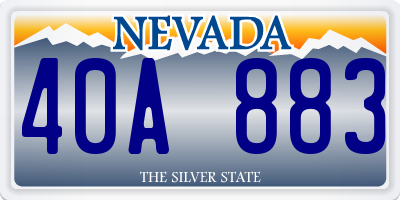 NV license plate 40A883