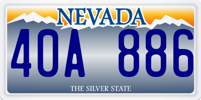 NV license plate 40A886