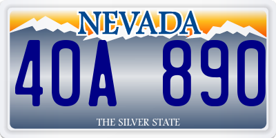 NV license plate 40A890