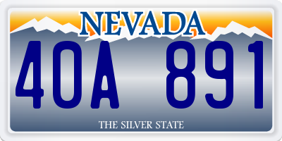 NV license plate 40A891