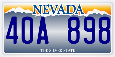 NV license plate 40A898