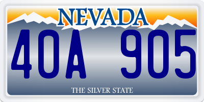 NV license plate 40A905