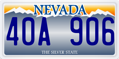 NV license plate 40A906