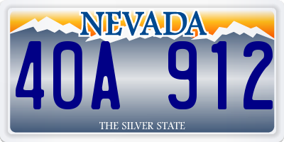 NV license plate 40A912