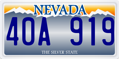 NV license plate 40A919