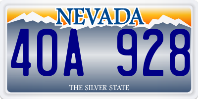 NV license plate 40A928