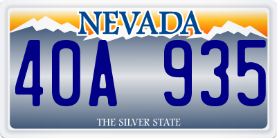 NV license plate 40A935