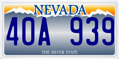 NV license plate 40A939