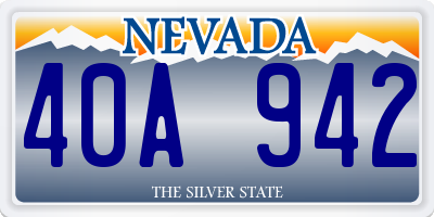 NV license plate 40A942
