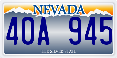 NV license plate 40A945