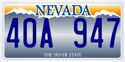 NV license plate 40A947