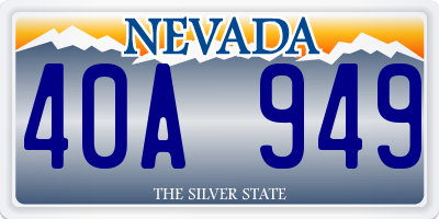 NV license plate 40A949