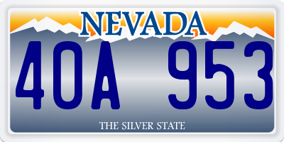 NV license plate 40A953