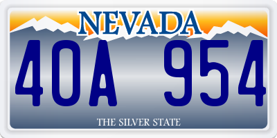 NV license plate 40A954
