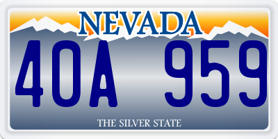 NV license plate 40A959