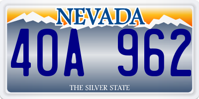 NV license plate 40A962