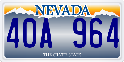 NV license plate 40A964