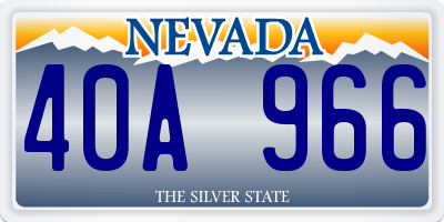 NV license plate 40A966