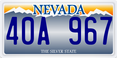 NV license plate 40A967