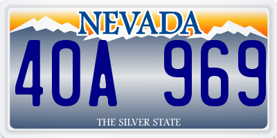 NV license plate 40A969