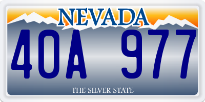 NV license plate 40A977