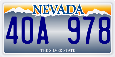 NV license plate 40A978