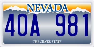 NV license plate 40A981