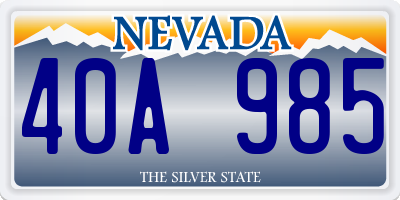 NV license plate 40A985