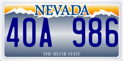 NV license plate 40A986