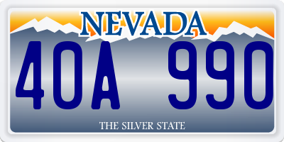NV license plate 40A990
