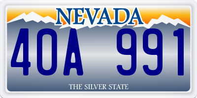 NV license plate 40A991