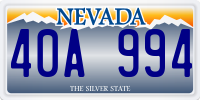 NV license plate 40A994