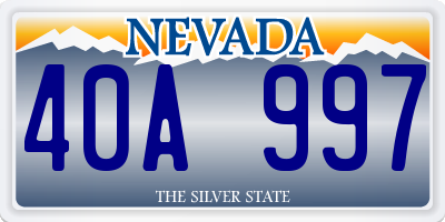 NV license plate 40A997