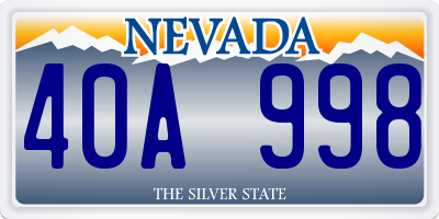 NV license plate 40A998