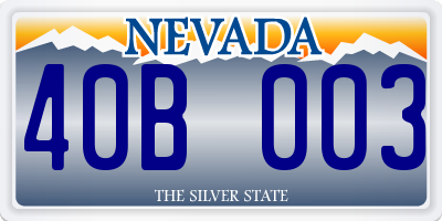 NV license plate 40B003