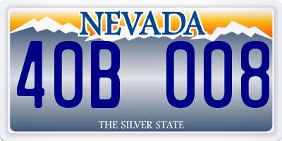 NV license plate 40B008