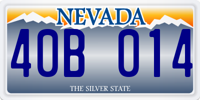 NV license plate 40B014