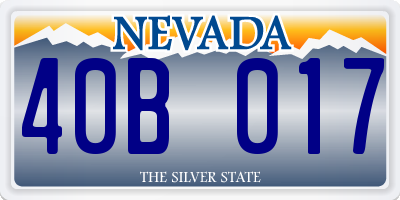NV license plate 40B017
